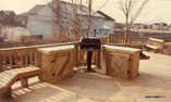 Custom BBQ Cabinets with Ceramic Tops