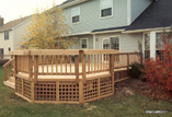 Cedar Deck with Rail Planters and Sqaure Lattice Skirt