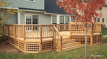 Cedar Deck with Square Lattice Skirt