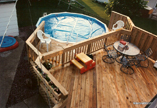 Pressure Treated Pool Deck with Self Closing-Self Locking Gate 