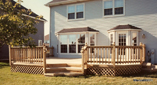 Deck with Custom Chevron Stairs