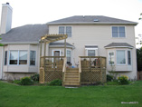 Deck with Lattice Skirt and Free Standing Pergola