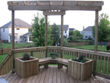 Bench Planter Combo with Fan Pergola