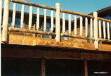 Log Rail Detail and Planter Box Attached to Deck Framing