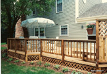 Cedar Deck with Standard Rail and Lattice Skirt